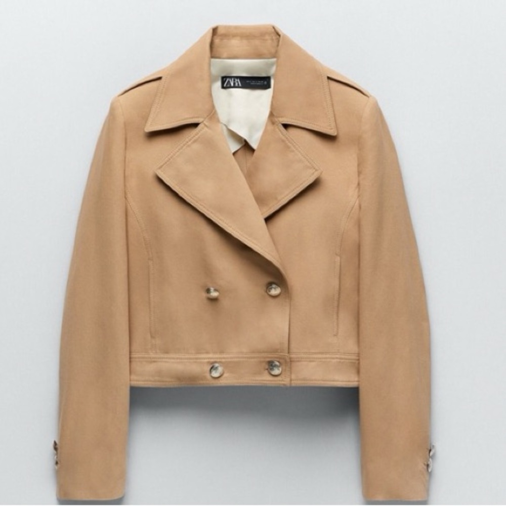 HP ✨ZARA | 100% Cotton Gold button coat/blazer 100% cotton - Picture 2 of 15